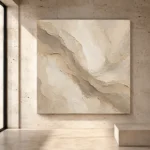 Flowing Taupe Veil Living Room Wall Art Canvas Print - Image 3