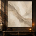 Flowing Taupe Veil Living Room Wall Art Canvas Print - Image 4