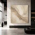 Flowing Taupe Veil Living Room Wall Art Canvas Print - Image 5