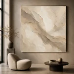 Flowing Taupe Veil Living Room Wall Art Canvas Print - Image 6