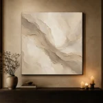Flowing Taupe Veil Living Room Wall Art Canvas Print - Image 7
