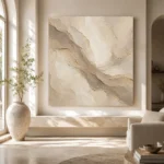 Flowing Taupe Veil Living Room Wall Art Canvas Print - Image 8