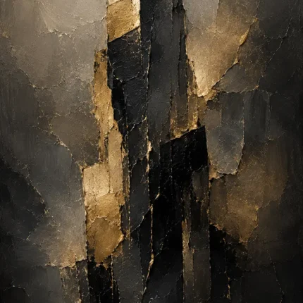 Monolithic Black and Gold Living Room Wall Art Canvas Print