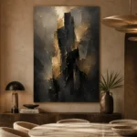 Monolithic Black and Gold Living Room Wall Art Canvas Print - Image 5