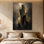 Monolithic Black and Gold Living Room Wall Art Canvas Print - Image 6
