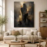Monolithic Black and Gold Living Room Wall Art Canvas Print - Image 7