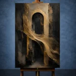 Antique Gold Arch Living Room Wall Art Canvas Print - Image 2