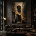 Antique Gold Arch Living Room Wall Art Canvas Print - Image 4