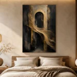 Antique Gold Arch Living Room Wall Art Canvas Print - Image 6