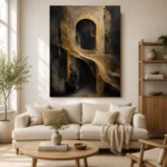 Antique Gold Arch Living Room Wall Art Canvas Print - Image 7