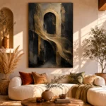 Antique Gold Arch Living Room Wall Art Canvas Print - Image 8