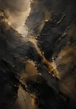 Gilded Mineral Black Living Room Wall Art Canvas Print