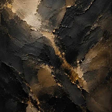 Gilded Mineral Black Living Room Wall Art Canvas Print