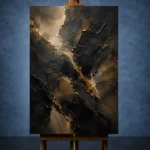 Gilded Mineral Black Living Room Wall Art Canvas Print - Image 2