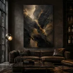Gilded Mineral Black Living Room Wall Art Canvas Print - Image 4