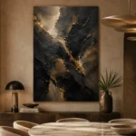 Gilded Mineral Black Living Room Wall Art Canvas Print - Image 5