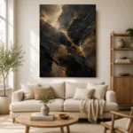 Gilded Mineral Black Living Room Wall Art Canvas Print - Image 7