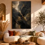 Gilded Mineral Black Living Room Wall Art Canvas Print - Image 8