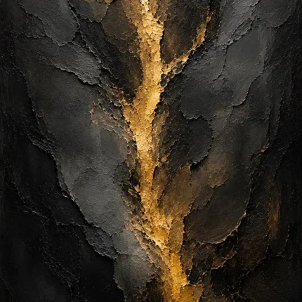 Golden Rift Black Living Room Wall Art Canvas Print