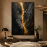 Golden Rift Black Living Room Wall Art Canvas Print - Image 5