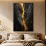 Golden Rift Black Living Room Wall Art Canvas Print - Image 6