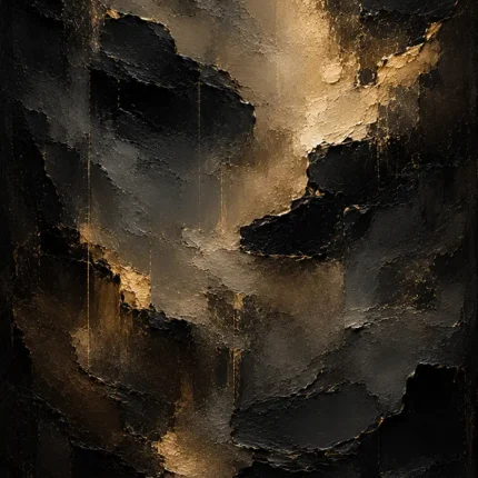 Nocturne Gold Living Room Wall Art Canvas Print