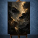 Nocturne Gold Living Room Wall Art Canvas Print - Image 2