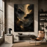 Nocturne Gold Living Room Wall Art Canvas Print - Image 3