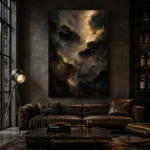 Nocturne Gold Living Room Wall Art Canvas Print - Image 4