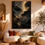 Nocturne Gold Living Room Wall Art Canvas Print - Image 8