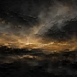 Antique Gold Horizon Living Room Wall Art Canvas Print