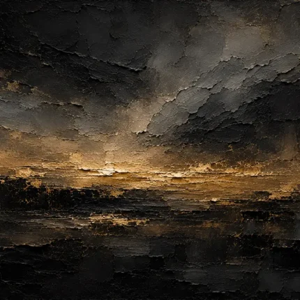 Antique Gold Horizon Living Room Wall Art Canvas Print