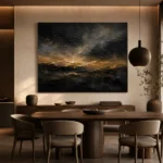 Antique Gold Horizon Living Room Wall Art Canvas Print - Image 4