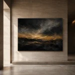Antique Gold Horizon Living Room Wall Art Canvas Print - Image 5