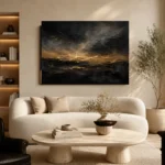 Antique Gold Horizon Living Room Wall Art Canvas Print - Image 6