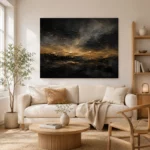 Antique Gold Horizon Living Room Wall Art Canvas Print - Image 7