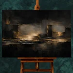 Gilded Architectural Living Room Wall Art Canvas Print - Image 2
