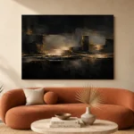 Gilded Architectural Living Room Wall Art Canvas Print - Image 3