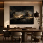 Gilded Architectural Living Room Wall Art Canvas Print - Image 4