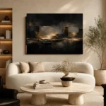 Gilded Architectural Living Room Wall Art Canvas Print - Image 6
