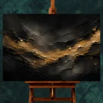 Antique Gold Current Living Room Wall Art Canvas Print - Image 2