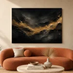 Antique Gold Current Living Room Wall Art Canvas Print - Image 3