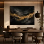 Antique Gold Current Living Room Wall Art Canvas Print - Image 4
