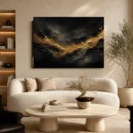 Antique Gold Current Living Room Wall Art Canvas Print - Image 6