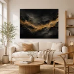 Antique Gold Current Living Room Wall Art Canvas Print - Image 7