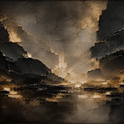 Champagne Gold Fracture Living Room Wall Art Canvas Print