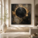 Antique Gold Eclipse Living Room Wall Art Canvas Print - Image 8