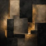 Gilded Geometric Living Room Wall Art Canvas Print