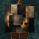 Gilded Geometric Living Room Wall Art Canvas Print - Image 2