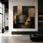 Gilded Geometric Living Room Wall Art Canvas Print - Image 5